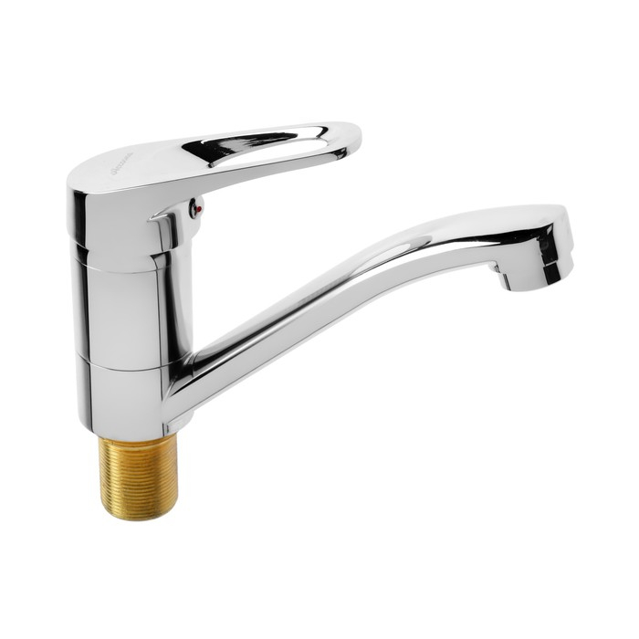 Cмеситель для кухни Accoona A84250, однорычажный, средний излив, с гайкой, силумин, хром Cмеситель для кухни Accoona A84250, однорычажный, средний излив, с гайкой, силумин, хром