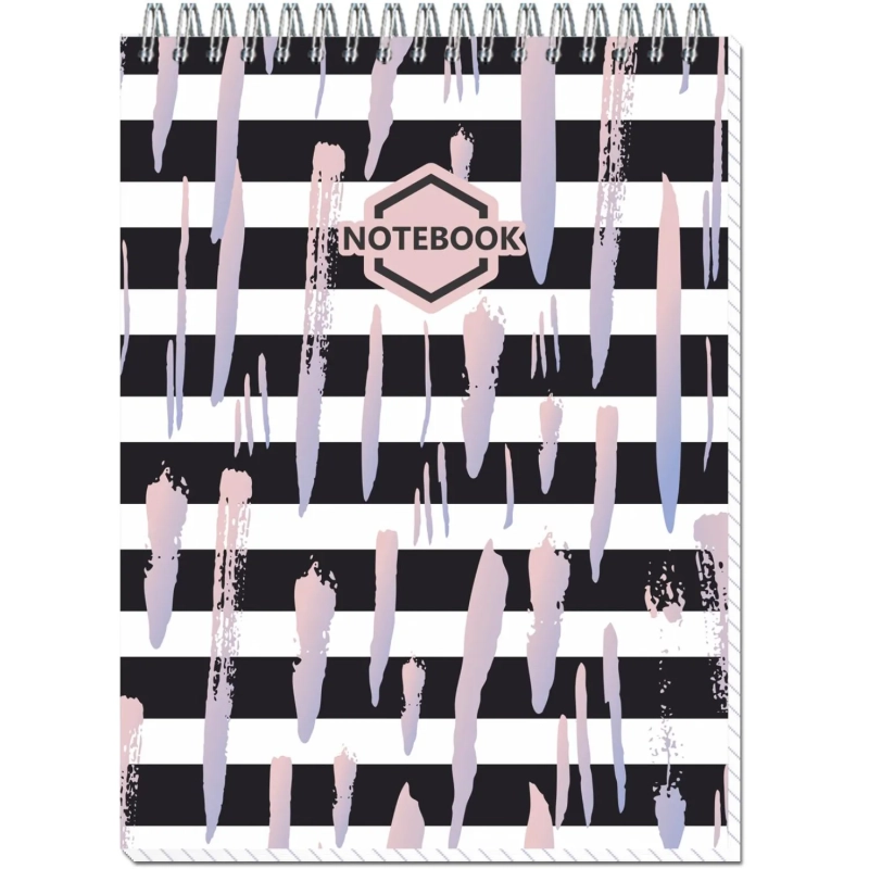 Блокнот А4,40л,клетка,метал.гребень,цв.обложка Стильный Офис 2931