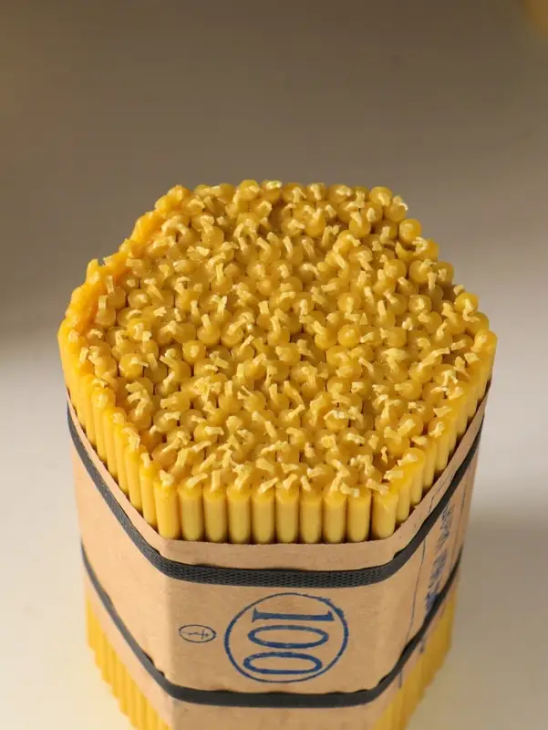 Свечи церковные медовые №100, упаковка 1 кг, парафин, медовое масло