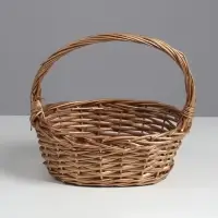 Корзина плетёная для хранения &laquo;Фональ&raquo;, лоза, с ручкой, коричневая, набор 3 шт.