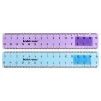 Линейка 15 см ErichKrause Standard, микс из 2-х цветов