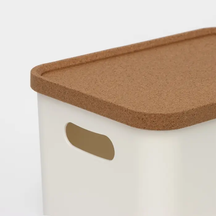 Корзина для хранения Korely maxi, 2.4 л, 23.5&times;16.5&times;13.5 см, с крышкой, цвет слоновая кость