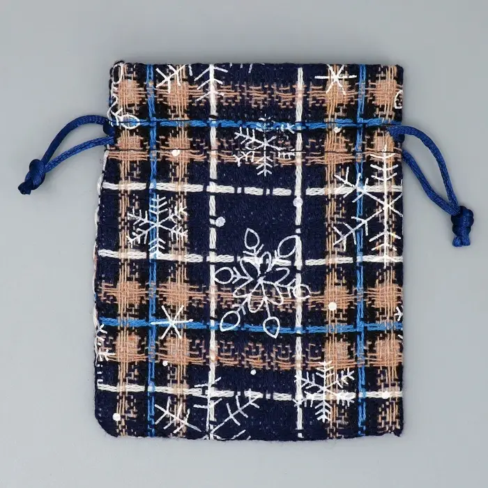 Мешочек подарочный холща «Снежный лес», снежинки, 10 х 12 см +/- 1.5 см