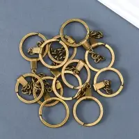 Основа для брелока кольцо, металл, с плоским креплением, под латунь, 3&times;6 см