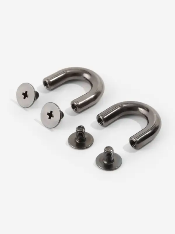 Крепления для ручек для сумки 2шт 1,8*1,5*0,5см 4 винта металл чёрный никель АУ Крепления для ручек для сумки 2шт 1,8*1,5*0,5см 4 винта металл чёрный никель АУ