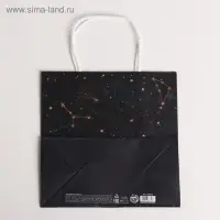 Пакет подарочный крафтовый, упаковка, &laquo;Вселенная&raquo;, 22 х 22 х 11 см