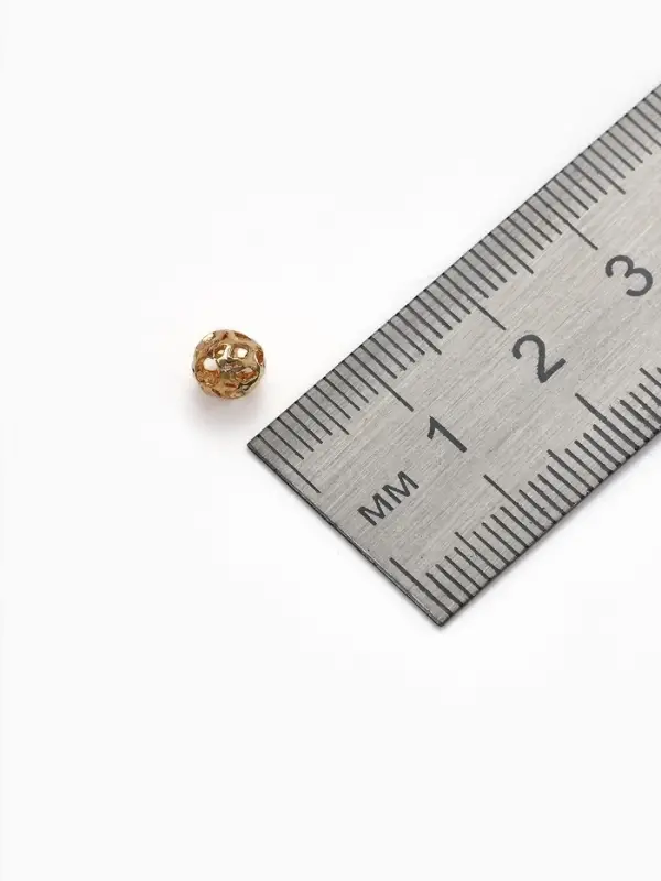 Кримп (зажимная бусина) СМ-395 (набор 10 шт.), 6 мм, цвет золото