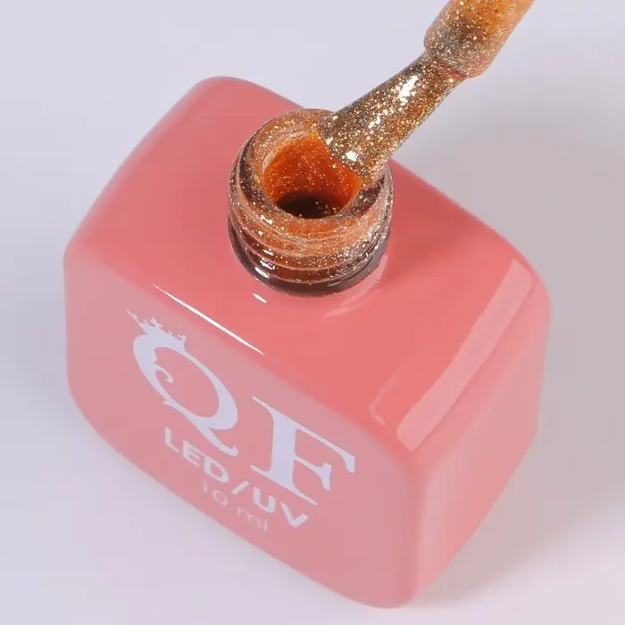 Гель лак для ногтей, жидкая фольга, трехфазный, 10 мл, LED/UV, золотистый (66)