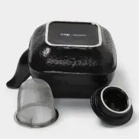 Чайник заварочный Magistro Black Swan, с ситом, 850 мл, керамика, чёрный