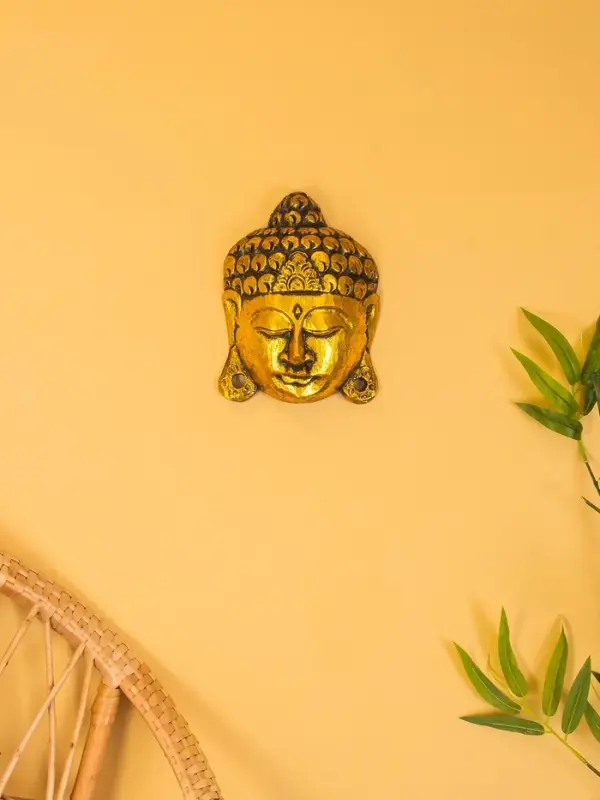 Сувенир интерьерный «Будда», 16×6×22 см, дерево, золото