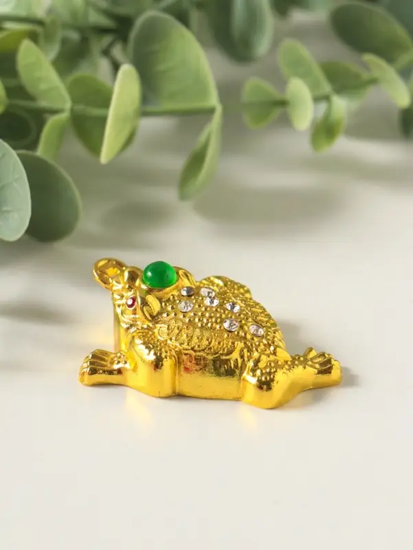 Набор нэцкэ фигурок 6 шт. &laquo;Денежная жаба с монетой&raquo;, металл под золото, подарочные, 4&times;5.4&times;2 см
