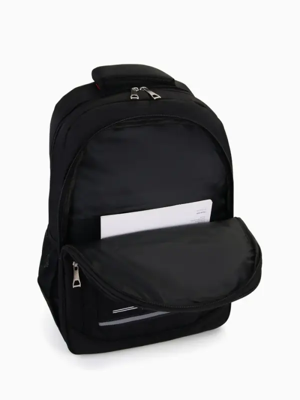 Рюкзак, 2 отдела, 4 кармана, 37&times;17&times;54 см, чёрный