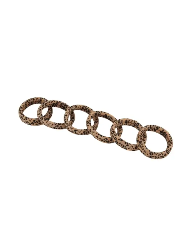 Резинки для волос &laquo;Спорт принт&raquo;, набор 6 шт., мини лео, 3.5 см, коричневые