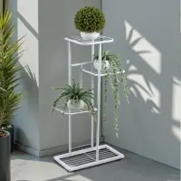 Подставка для цветов Greengo, 4 полки, 43&times;22&times;82 см, напольная, металл, белая
