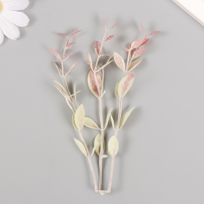 Искусственное растение для творчества "Листья фикуса" набор 6 шт бордовые кончики 12 см