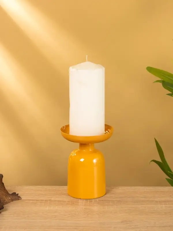 Подсвечник на 1 свечу "Песок" глянцевый 10х10х13 см