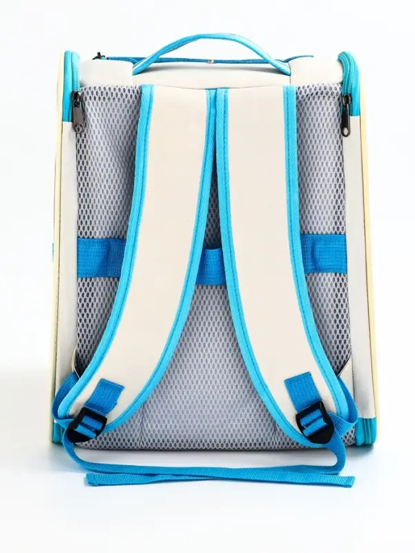 Рюкзак для переноски кошек и собак, 32&times;28&times;38 см, прозрачный, белый, синий