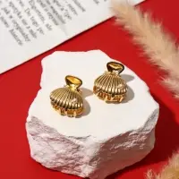 Краб для волос "Лейла море" (набор 2 шт) ракушка бусинка, 2,5х2,5 см, золото