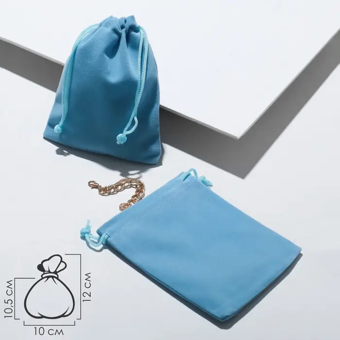 Мешочек бархатный, 10×12 см, голубой Мешочек бархатный, 10×12 см, голубой