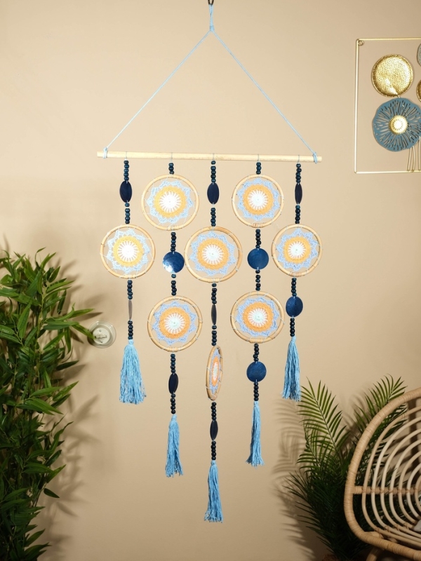 Ловец снов "Небесный покой" текстиль, ротанг 50х2х100 см