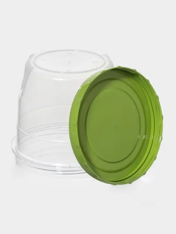 Банка для хранения продуктов, 1 л, пластик, прозрачная, крышка МИКС