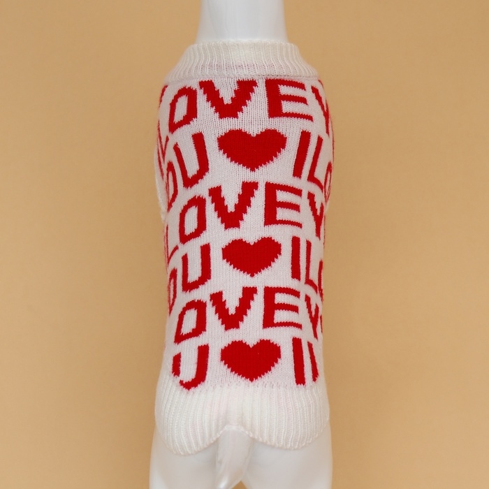 Свитер  Свитер "ILOVEYOU", XS (ДС 17, ОШ 17, ОГ 23-37 см)