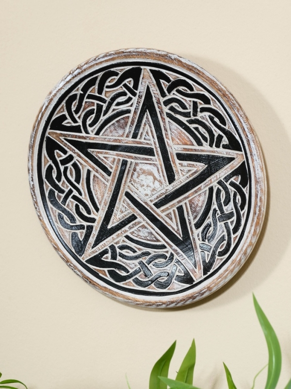 Панно резное дерево  Панно резное дерево "Кельтская пентаграмма", 30х30х2,5 см