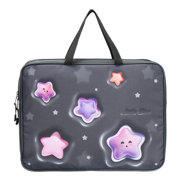 Папка с ручками текстильная А4, 370 х 280 х 60 мм, Stavia Папка с ручками текстильная А4, 370 х 280 х 60 мм, Stavia "Звездочки"