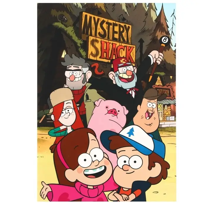 Блокнот А5, 40 листов, на скрепке, в точку, софт-тач, &laquo;Гравити Фолз&raquo;