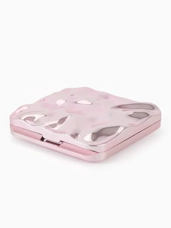 Зеркало складное &laquo;Волны&raquo;, с увеличением х2, 7.5 см, розовое