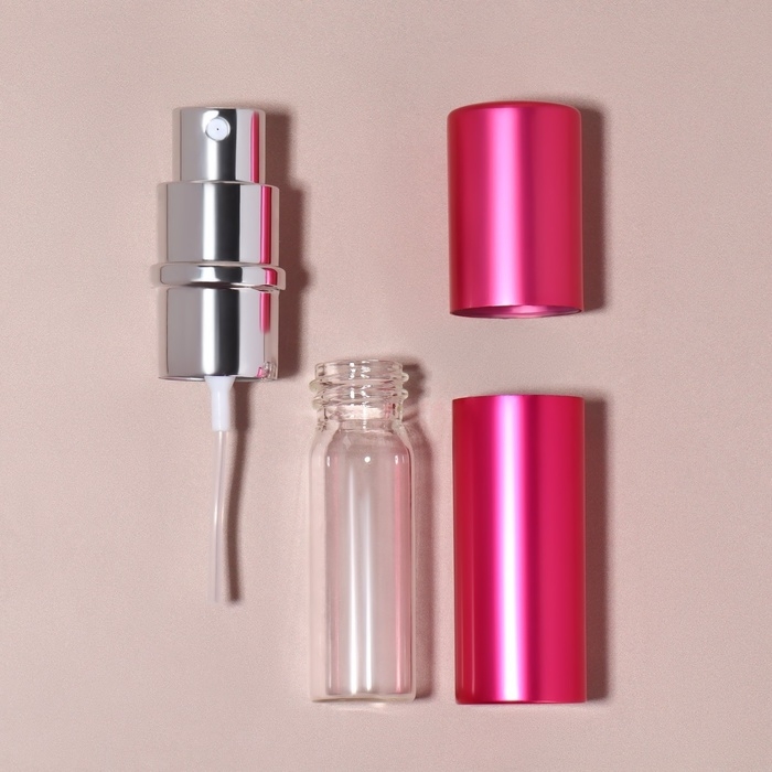 Флакон для парфюма, с распылителем, 10 мл, цвет розовый Флакон для парфюма, с распылителем, 10 мл, цвет розовый