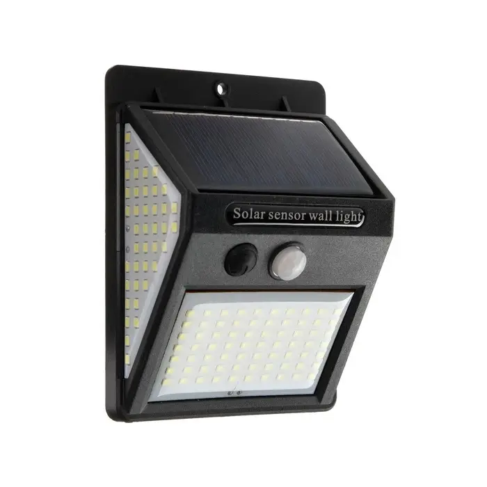 Садовый светильник на солнечной батарее с датчиком движения, накладной, 150 LED, свечение белое