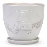 Горшок цветочный с поддоном 2,5 л, d18/h16 см белый керамика, "Голландия" (М) Горшок цветочный с поддоном 2,5 л, d18/h16 см белый керамика, "Голландия" (М)