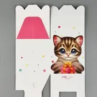 Подарочная коробка, упаковка «Котик» 10×10×10 см