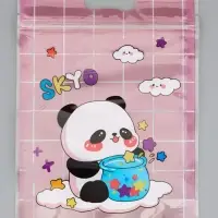 Пакет подарочный, с zip-lock застежкой, &laquo;Панда на луне&raquo;, 15&times;23&plusmn;1 см МИКС