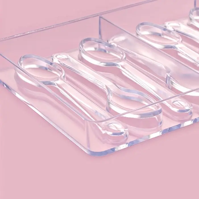 Форма для шоколада KONFINETTA &laquo;Ложки&raquo;, 27.5&times;13.5 см, 10 ячеек 11.5&times;2.7 см, пластик, прозрачная