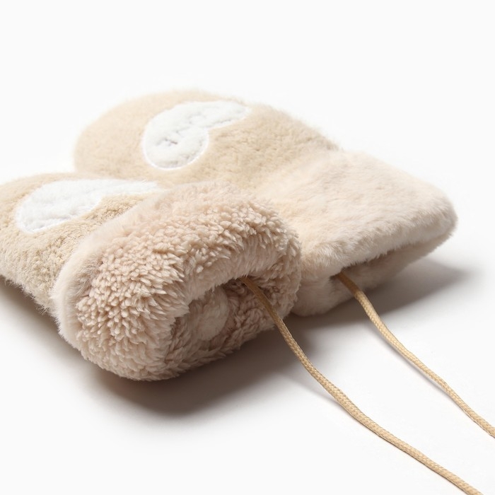 Варежки женские на иск.меху MINAKU Love 24 см бежевый