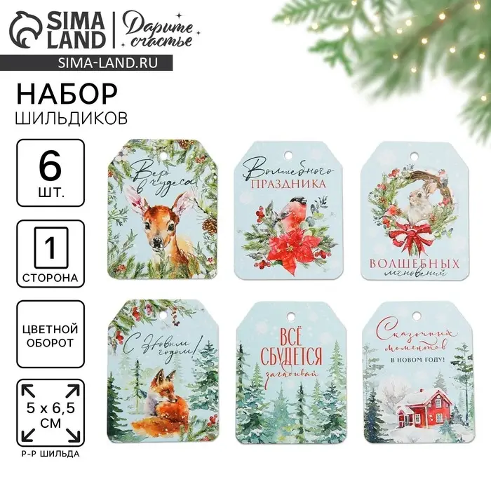 Шильдик на подарок «Верь в чудеса», набор 6 штук, 16×24 см Шильдик на подарок «Верь в чудеса», набор 6 штук, 16×24 см