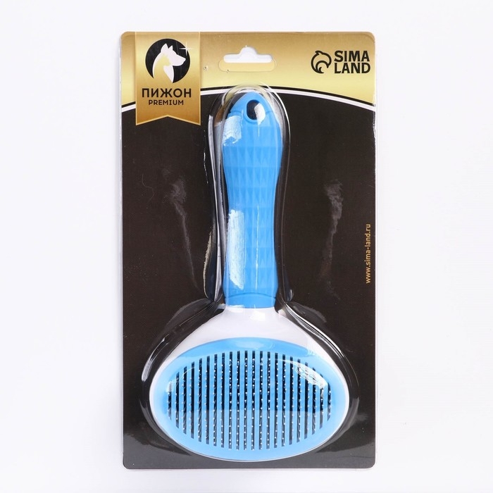 Пуходёрка с самоочисткой Пижон Premium округлая, с каплями, 10 х 19 см, голубая Пуходёрка с самоочисткой Пижон Premium округлая, с каплями, 10 х 19 см, голубая