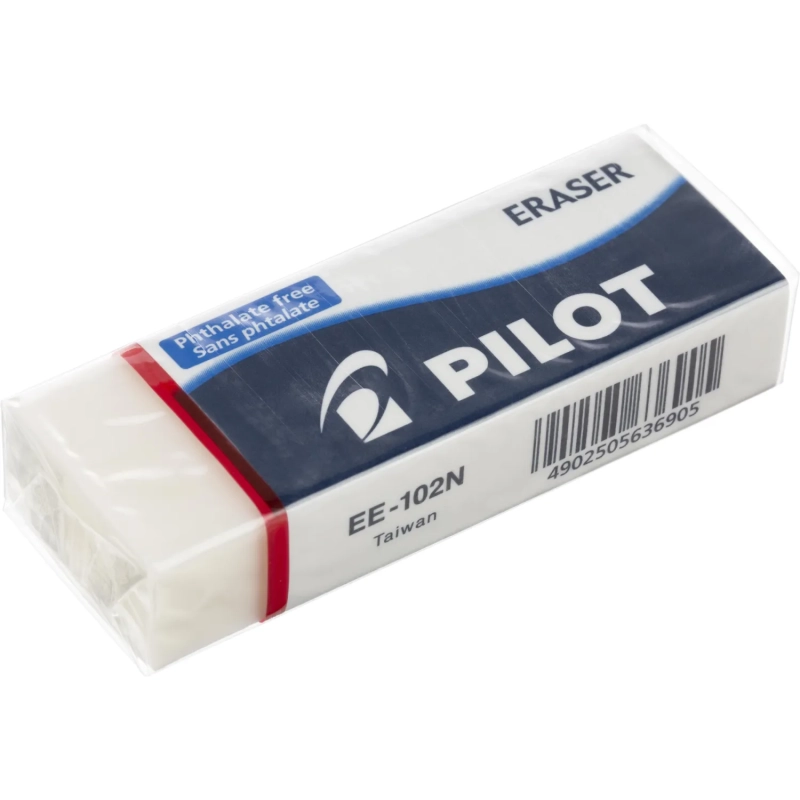 Ластик PILOT EE102/EE102N&nbsp; винил,карт.держатель,цв.белый, Япония,61х22х12мм