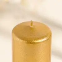 Свеча цилиндр, 4&times;12 см, 20 ч, золото
