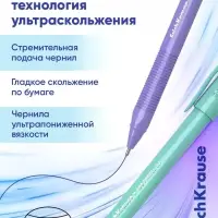 Ручка шариковая ErichKrause. U-108 Pastel Stick, синий стержень, узел 1 мм, МИКС