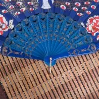 Веер складной h=21 см &laquo;Павлин&raquo;, МИКС