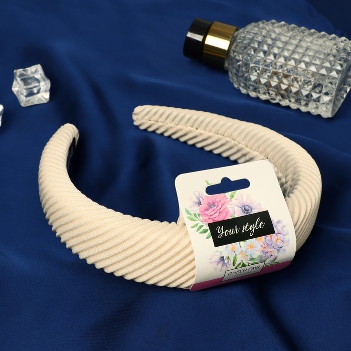 Ободок для волос Ободок для волос "Полоса" 3 см, бежевый