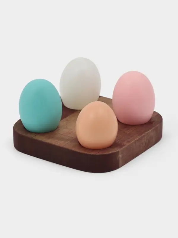 Подставка для яиц и кекса Adelica, 4 отделения, 13&times;13&times;1.8 см, дерево массив берёзы