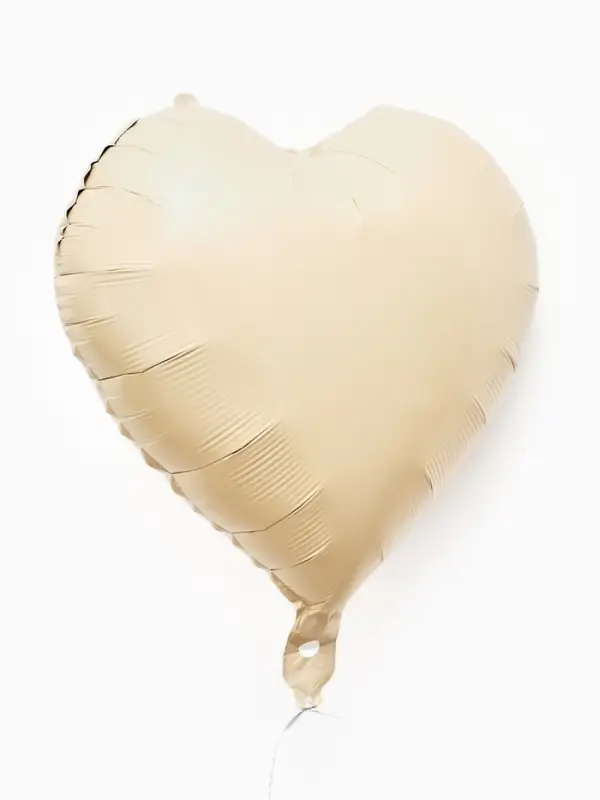 Воздушные шары фольгированные 17" "Сердце" цвет кремовый сатин, набор 5 штук