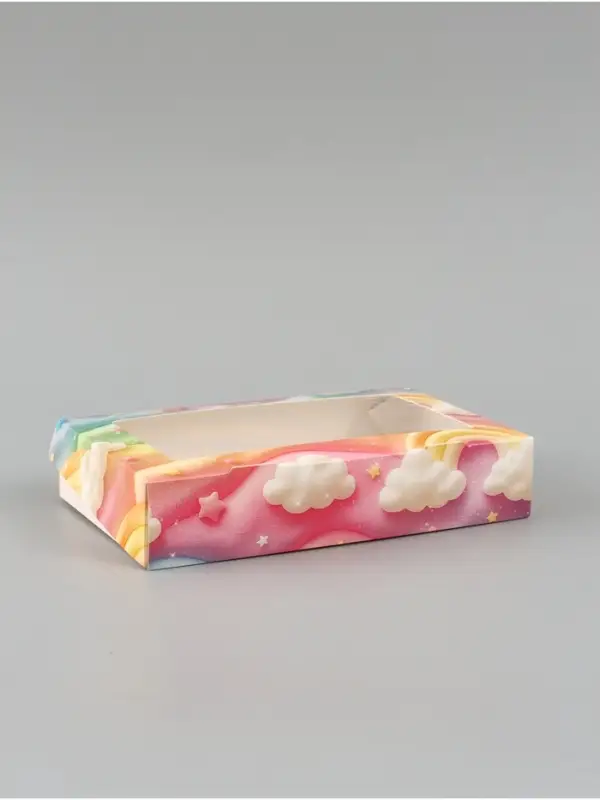 Коробка подарочная складная &laquo;Радуга&raquo;, 20&times;12&times;4 см, с окном