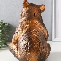Копилка для денег &laquo;Медведь с бочонком&raquo;, гипс под бронзу, 29&times;20&times;25 см