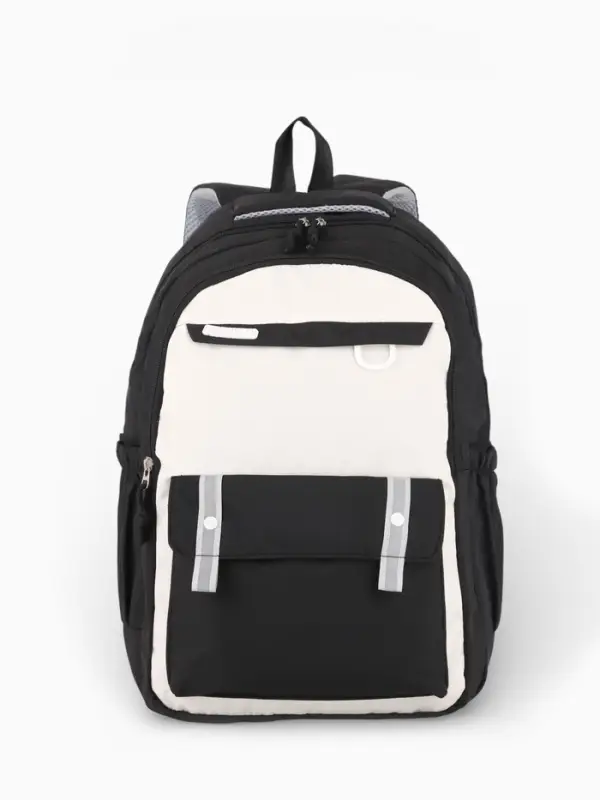 Рюкзак 31*14*44 см,2 отд.3 н/карм+пенал, Комби черный/беж