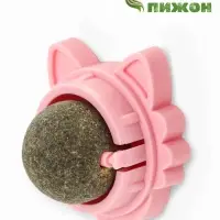 Игрушка для кошек из кошачьей мяты «Киса» на основании, 4.5×6×6 см, розовая